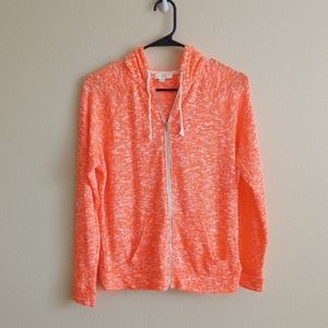 Love Fire Fluorescent Orange Zip up Hoodie